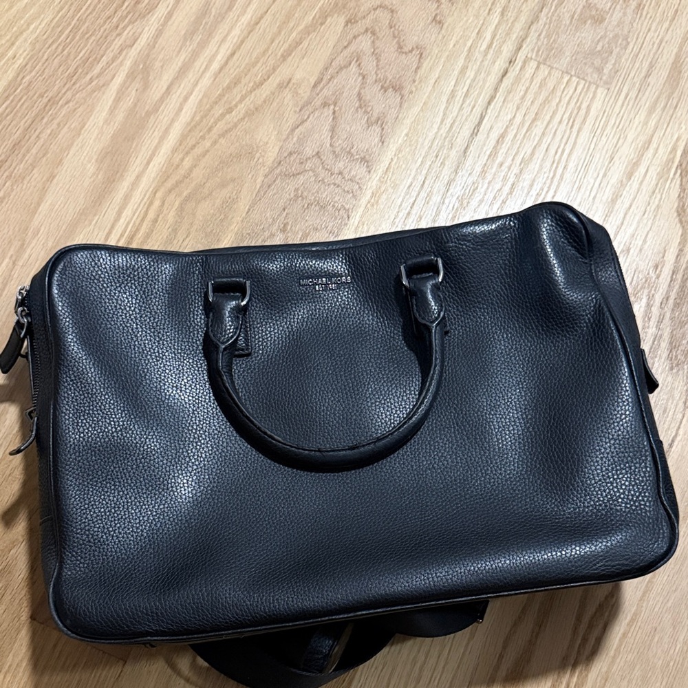 Michael Kors Black Pebbled Leather Briefcase